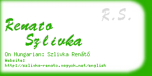 renato szlivka business card