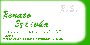 renato szlivka business card